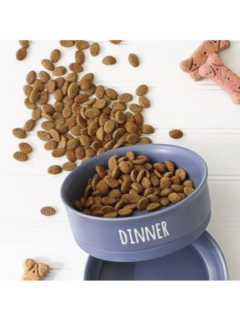 🆕-Bone Dry- Ceramic Pet Bowl for Dogs & Cats. French Blue 6'x 2" - Picture 2 of 6